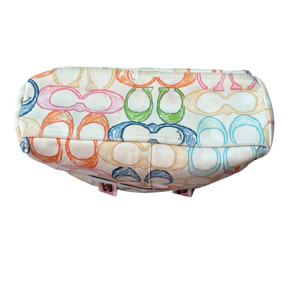 Coach Vintage Hampton Scribble Multicolor Signature Tote with Pink Handles 
2007 - Picture 8 of 17
